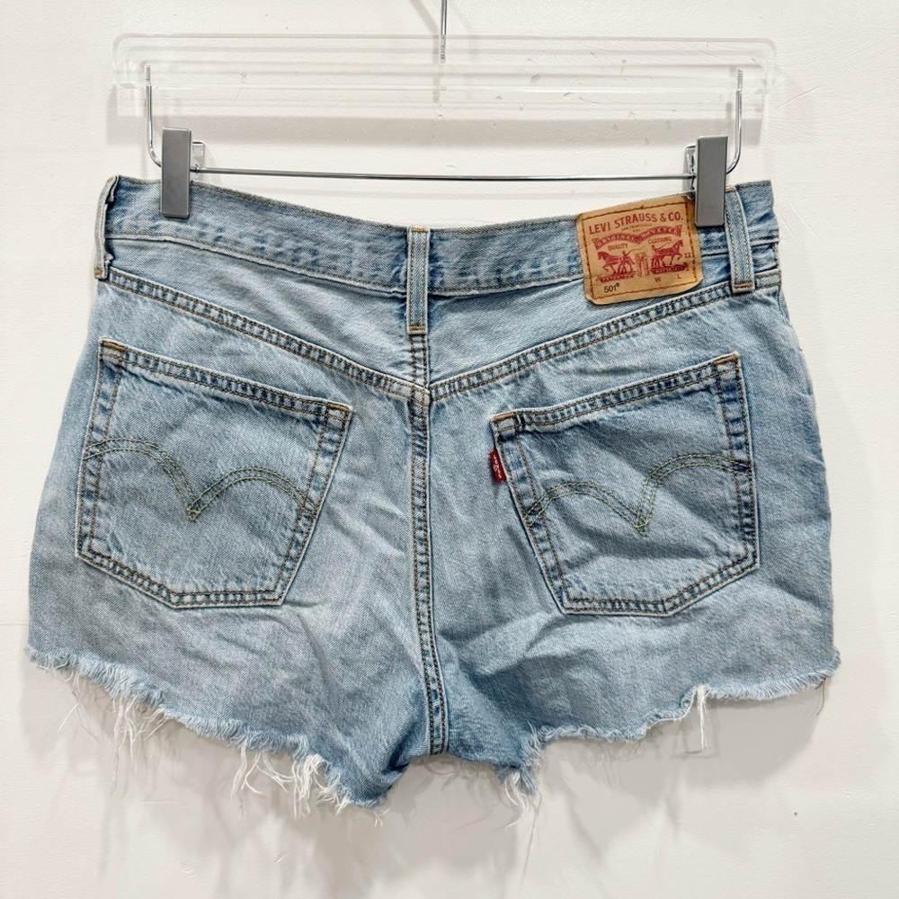 Levi’s 501 Patchwork Light Wash Distressed High W… - image 2